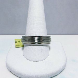 Extra Large Stainless Steel Etched Design Comfort Fit Band by QG Size 12